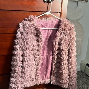 Purple fringe coat